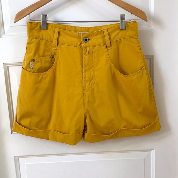 Esprit Pants - VTG Esprit high waisted shorts Sz 11/12 Cotton twill mustard yellow Excellet con